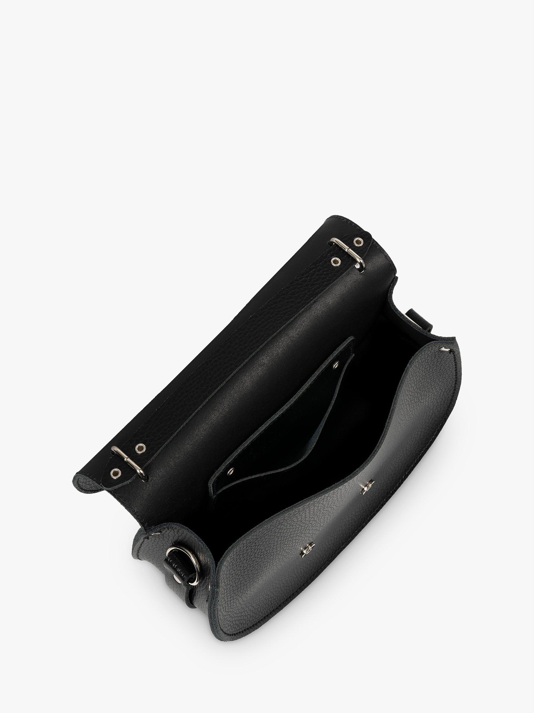 Product image 8 of 8, which shows Cambridge Satchel The Kate Leather Crossbody Bag, Black Celtic Grain