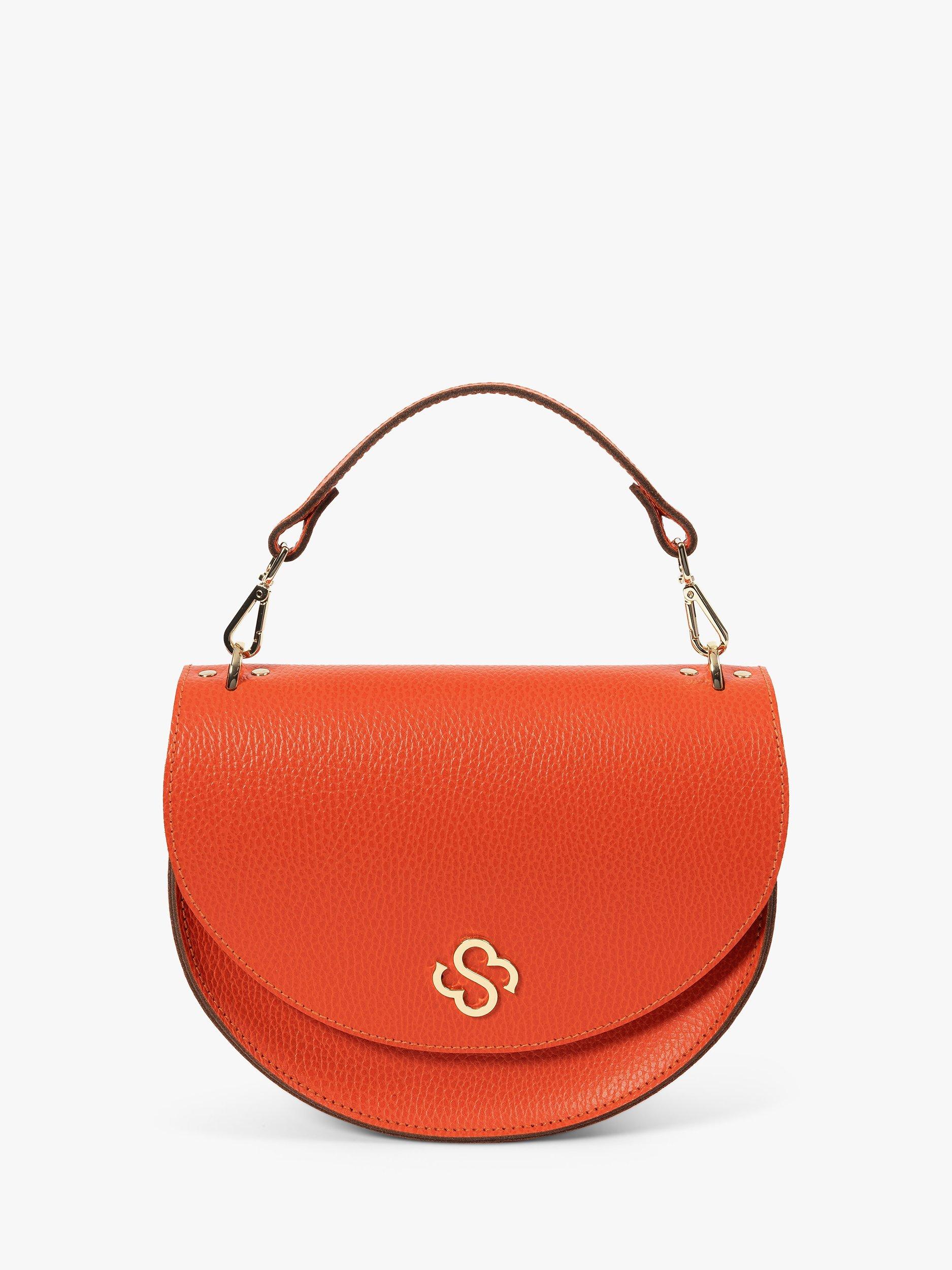 Product image 1 of 10, which shows Cambridge Satchel The Kate Leather Crossbody Bag, Orangeade Celtic Grain