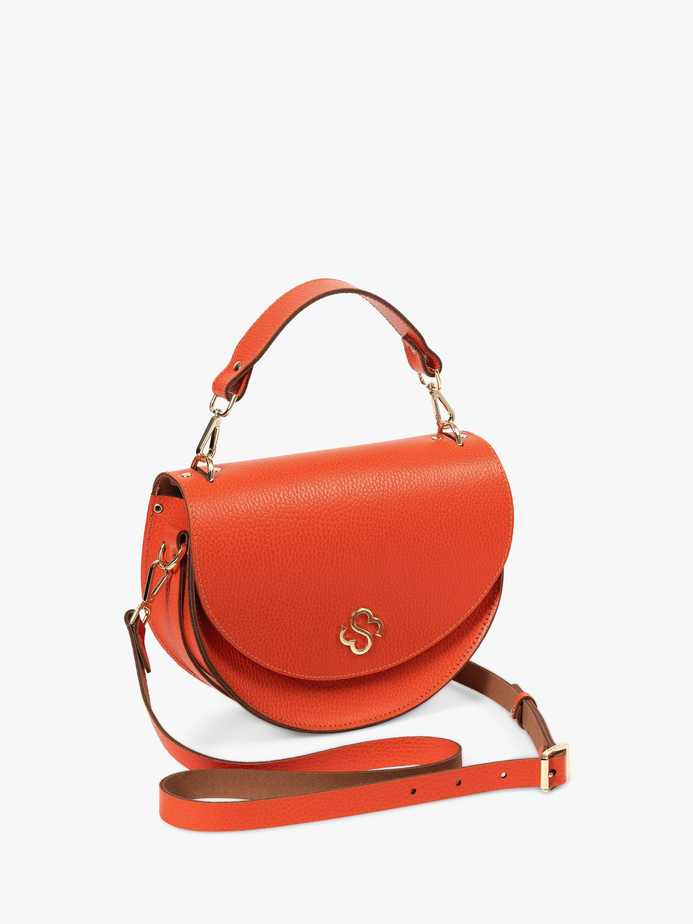Product image 7 of 10, which shows Cambridge Satchel The Kate Leather Crossbody Bag, Orangeade Celtic Grain