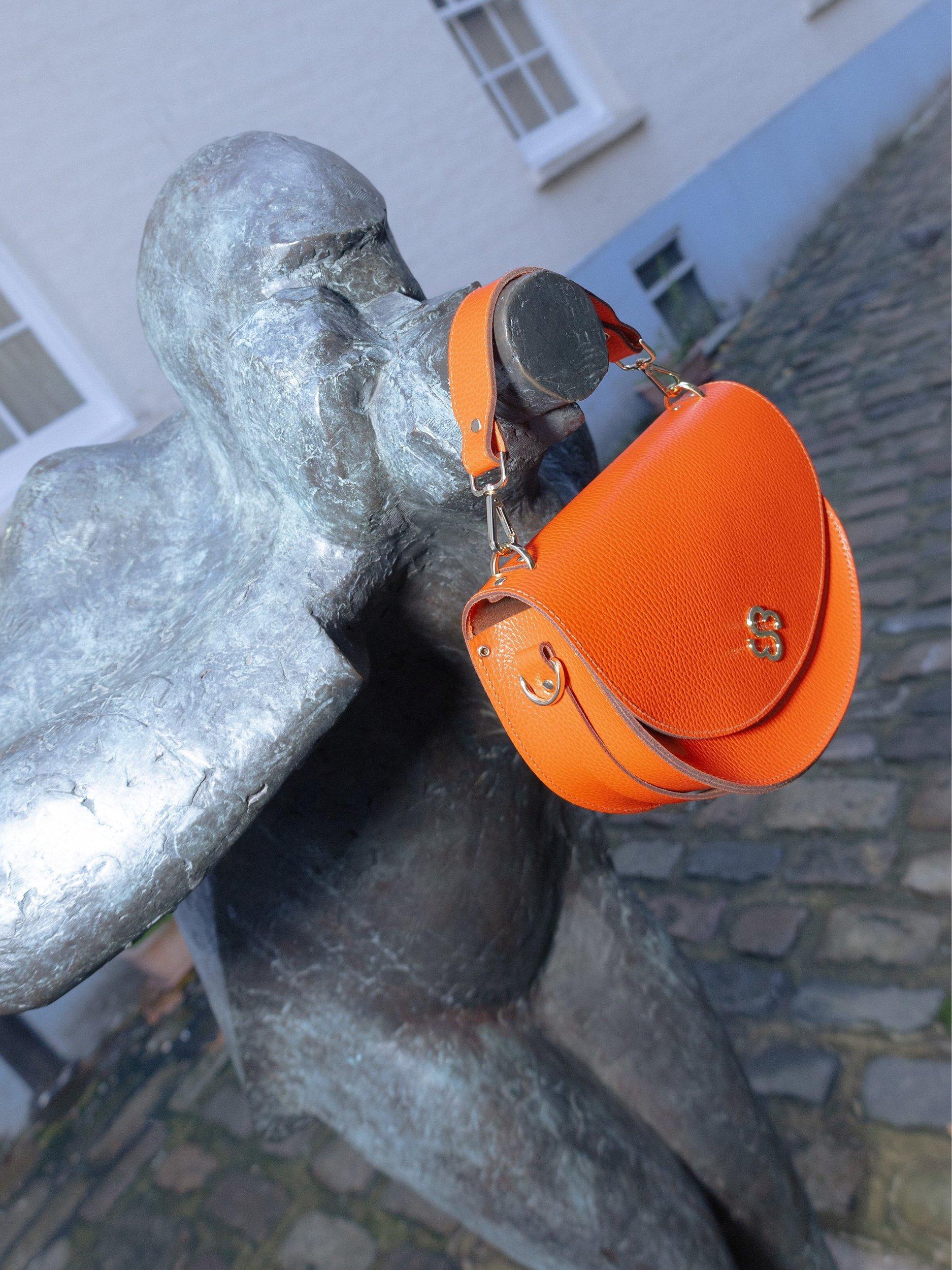 Product image 10 of 10, which shows Cambridge Satchel The Kate Leather Crossbody Bag, Orangeade Celtic Grain