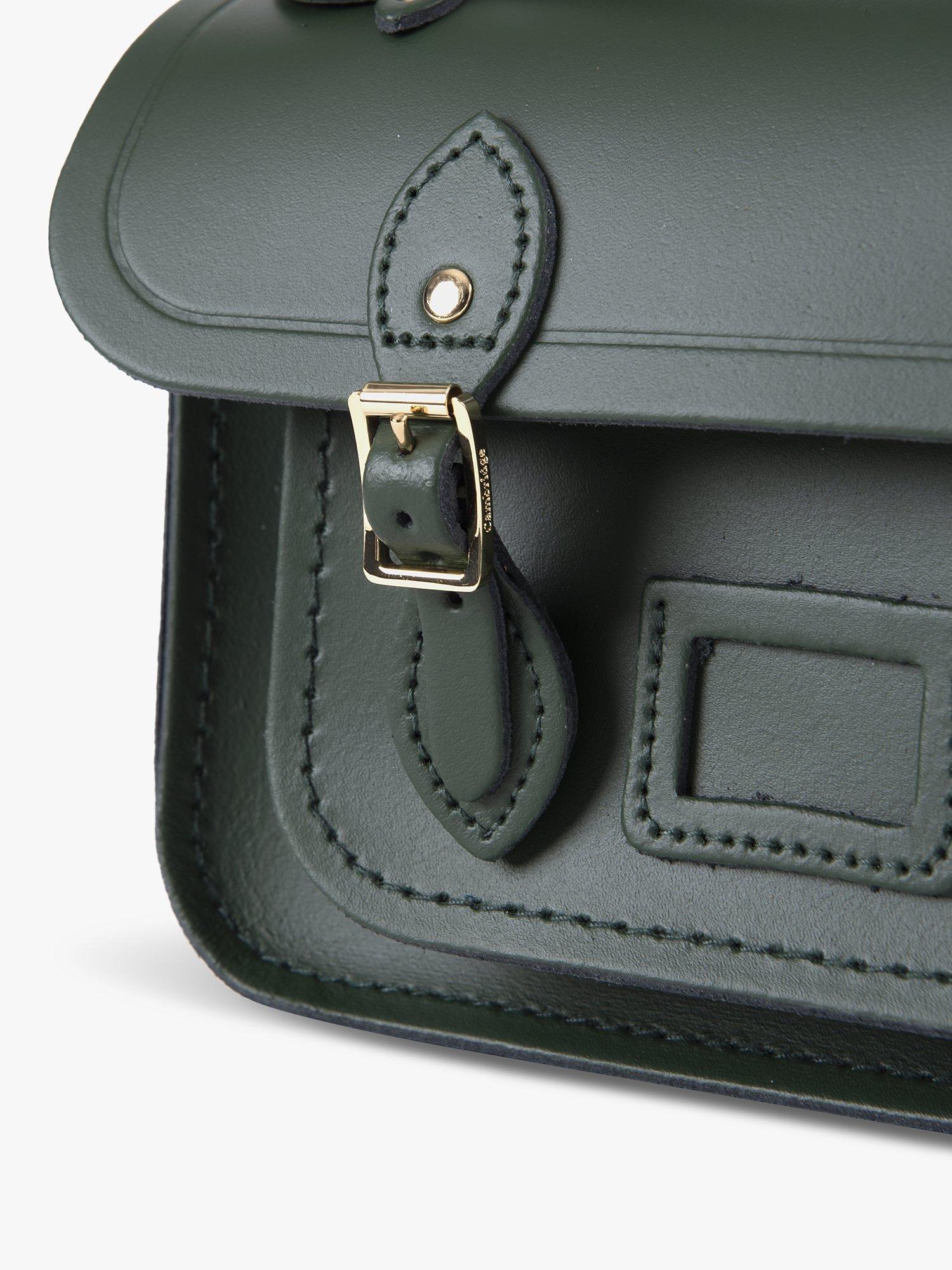 Product image 4 of 7, which shows Cambridge Satchel The Mini Leather Satchel, Racing Green