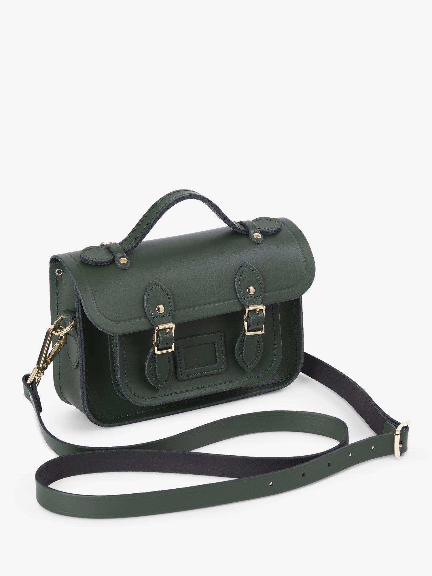 Product image 6 of 7, which shows Cambridge Satchel The Mini Leather Satchel, Racing Green
