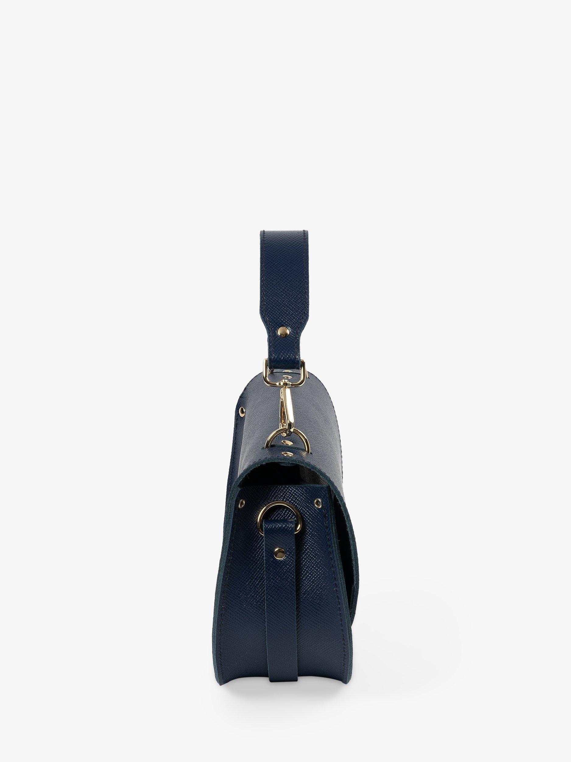 Product image 3 of 10, which shows Cambridge Satchel The Kate Leather Crossbody Bag, Blueberry Saffiano