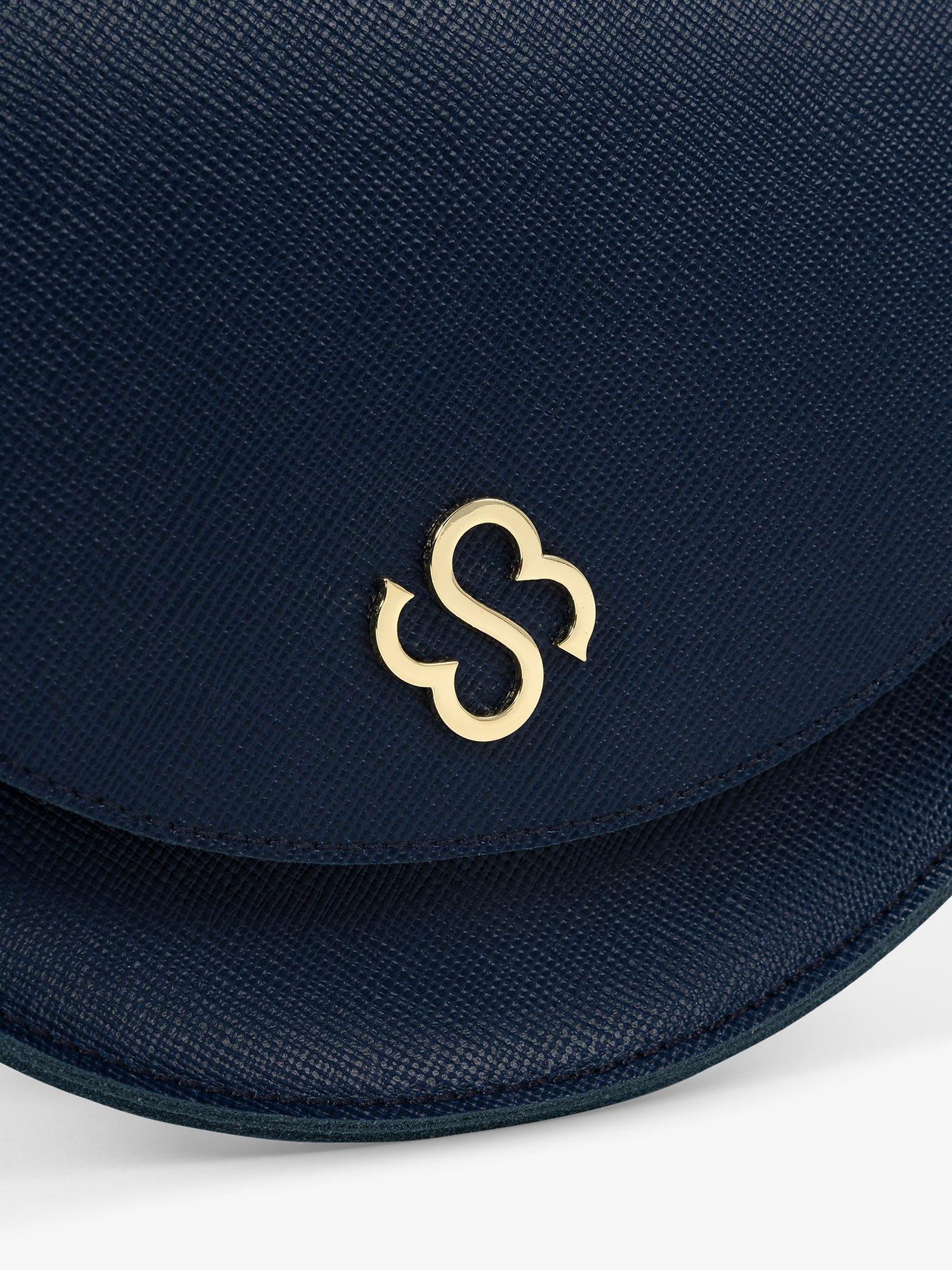 Product image 4 of 10, which shows Cambridge Satchel The Kate Leather Crossbody Bag, Blueberry Saffiano