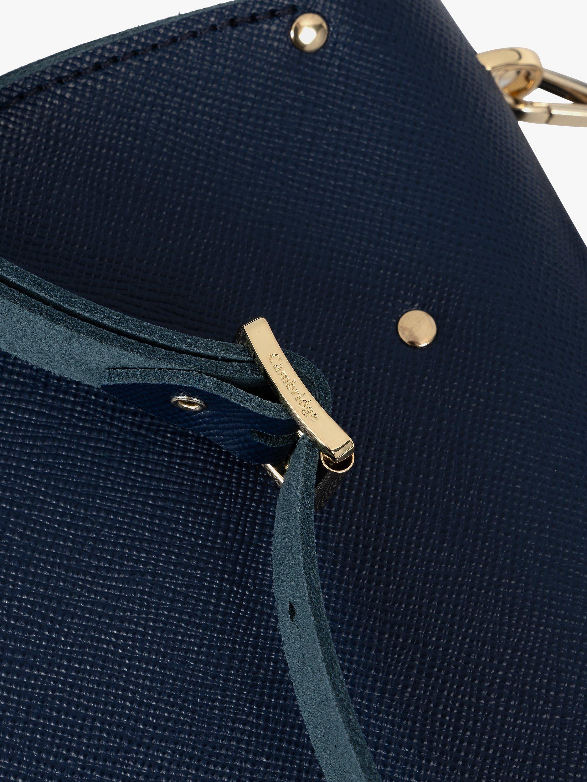 Product image 6 of 10, which shows Cambridge Satchel The Kate Leather Crossbody Bag, Blueberry Saffiano