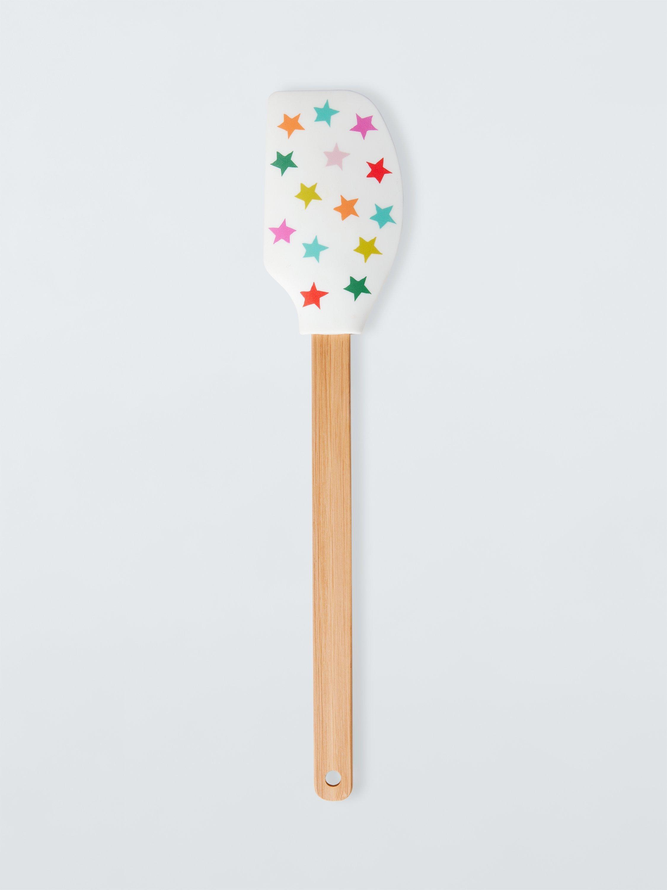 John Lewis Multi Stars Silicone Head Spatula with Bamboo Handle