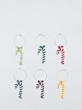 John Lewis Christmas Candy Cane Naughty Or Nice Wine Glass Charms, Set of 6