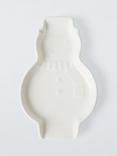 John Lewis Snowman Fine China Spoon Rest, White