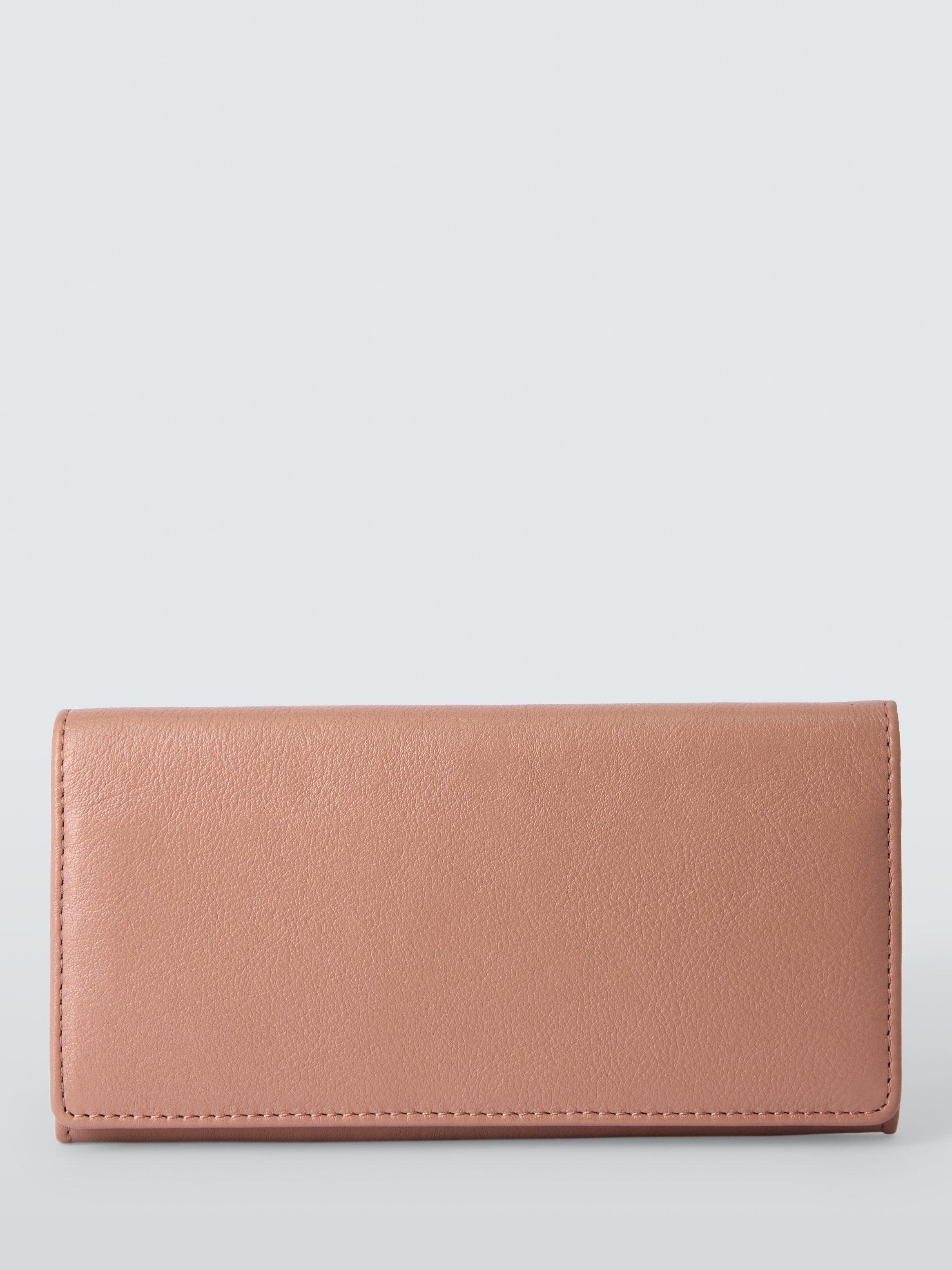 John Lewis Mason Leather Purse, Pale Pink