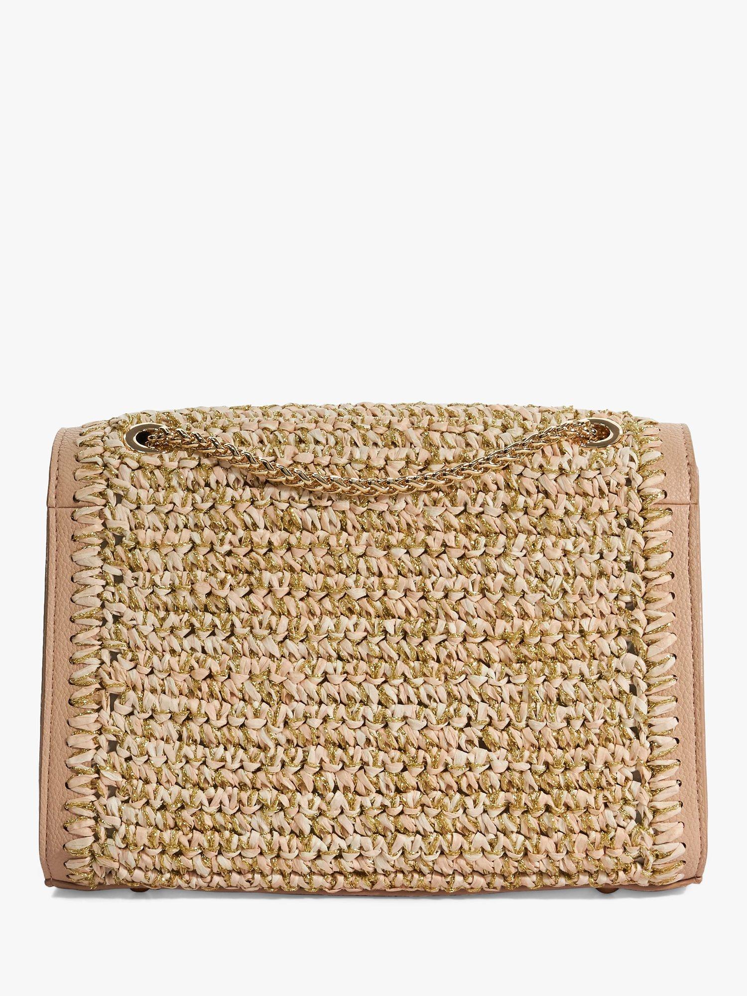 Product image 2 of 5, which shows Dune London Delphinium Woven Shoulder Bag, Natural