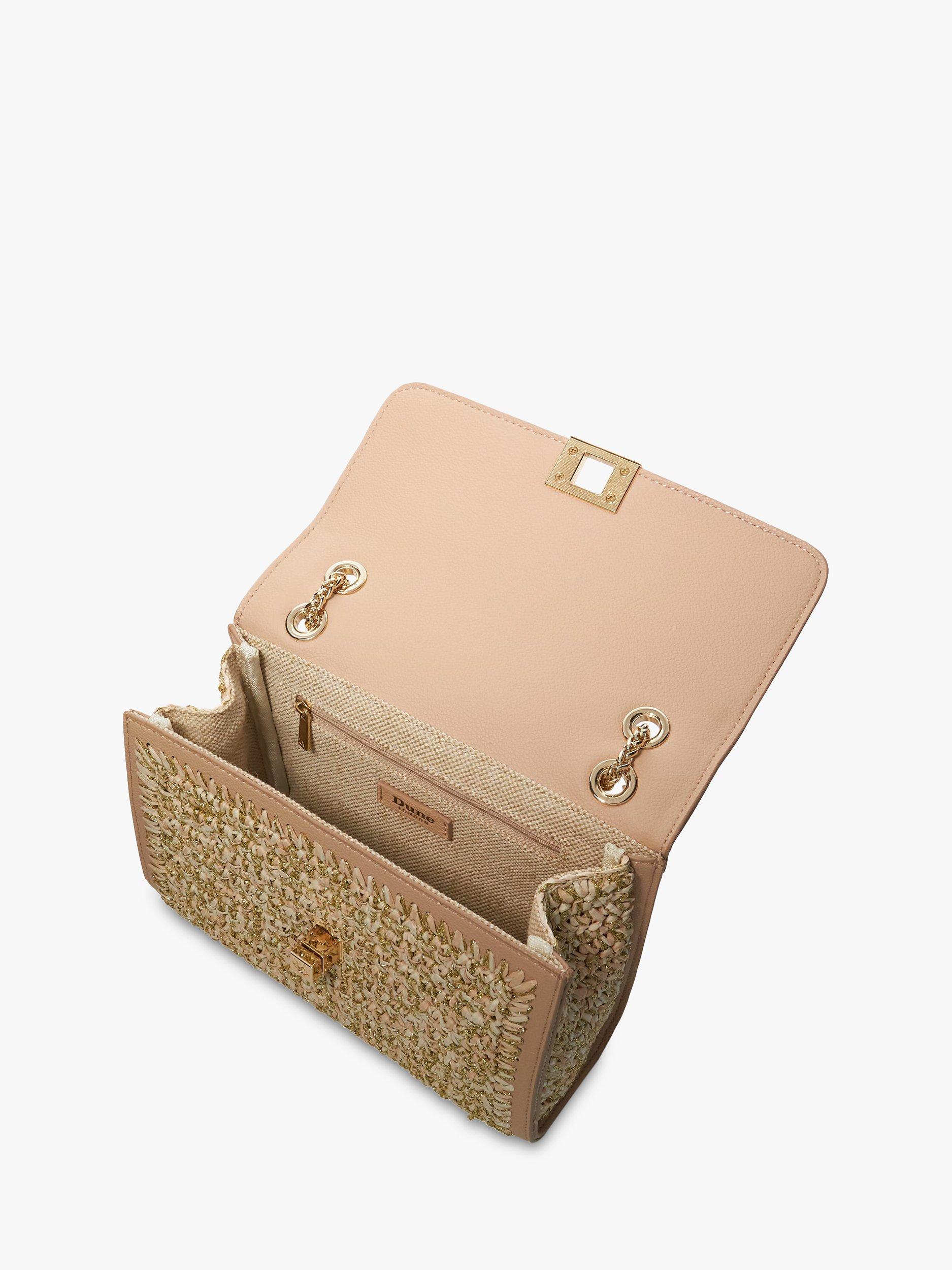 Product image 3 of 5, which shows Dune London Delphinium Woven Shoulder Bag, Natural