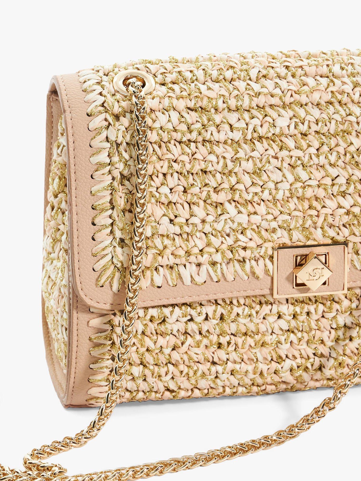 Product image 4 of 5, which shows Dune London Delphinium Woven Shoulder Bag, Natural