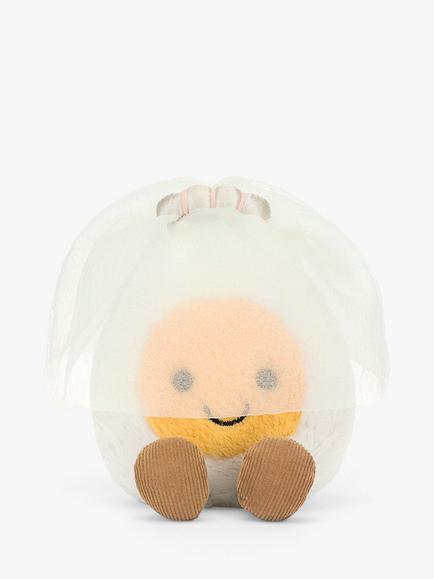 Jellycat Amuseables Boiled Egg Bride Soft Toy, White, White