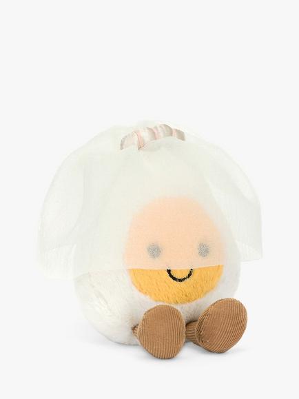 Jellycat Amuseables Boiled Egg Bride Soft Toy, White - view 2, White