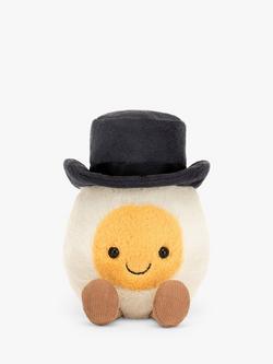 Jellycat Amuseables Boiled Egg Groom Soft Toy, White, White