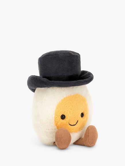 Jellycat Amuseables Boiled Egg Groom Soft Toy, White - view 2, White