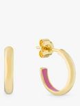 Auree Havana Enamel Detail Half Hoop Earrings