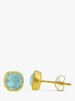 Auree Brooklyn Semi-Precious Gemstone Stud Earrings, Gold/Blue