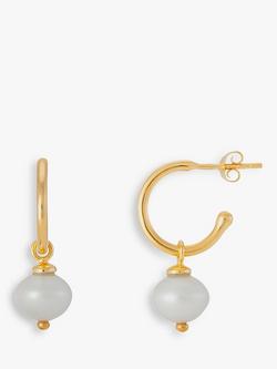 Auree Manhattan Pearl Hoop Earrings, Gold, Gold