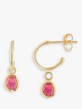 Auree Hampton Gold Vermeil Hoop Earrings, Gold/Ruby