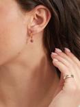 Auree Hampton Gold Vermeil Hoop Earrings, Gold/Ruby