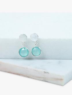 Auree Salina Aqua Chalcedony Drop Earrings, Silver - view 2, Blue Aqua