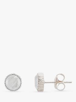 Auree Barcelona Birthstone Sterling Silver Stud Earrings, Moonstone - June