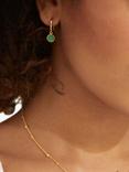 Auree Barcelona Birthstone Gold Vermeil Drop Earrings, Chrysoprase - May