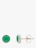 Auree Barcelona Birthstone Sterling Silver Stud Earrings, Chrysoprase - May