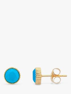 Auree Barcelona Birthstone Gold Vermeil Stud Earrings, Turqouise - December
