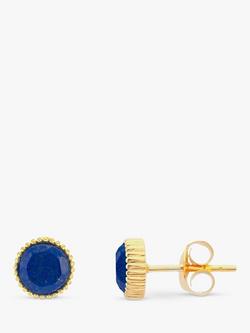 Auree Barcelona Birthstone Gold Vermeil Stud Earrings, Lapis Lazuli - September