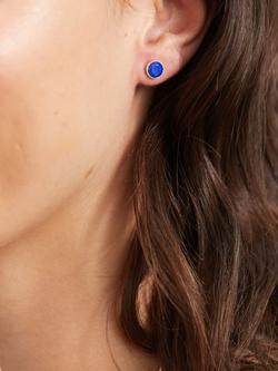 Auree Barcelona Birthstone Sterling Silver Stud Earrings - view 2, Lapis Lazuli - September