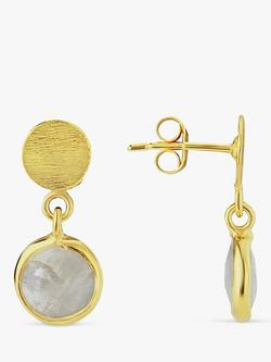 Auree Salina Moonstone Drop Earrings, Gold, Gold