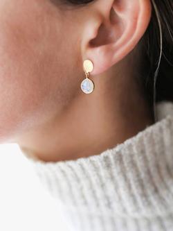 Auree Salina Moonstone Drop Earrings, Gold - view 2, Gold