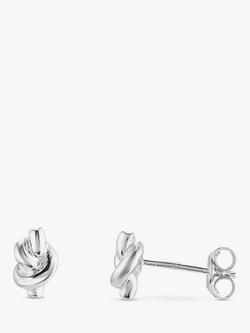 Auree St Ives Nautical Knot Stud Earrings, Silver