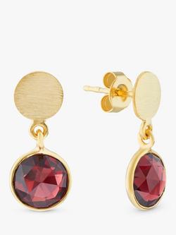 Auree Salina Garnet Drop Earrings, Gold, Gold