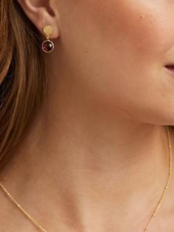 Auree Salina Garnet Drop Earrings, Gold - view 2, Gold
