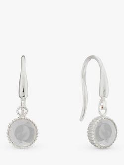 Auree Barcelona Birthstone Sterling Silver Drop Earrings, Crystal - April