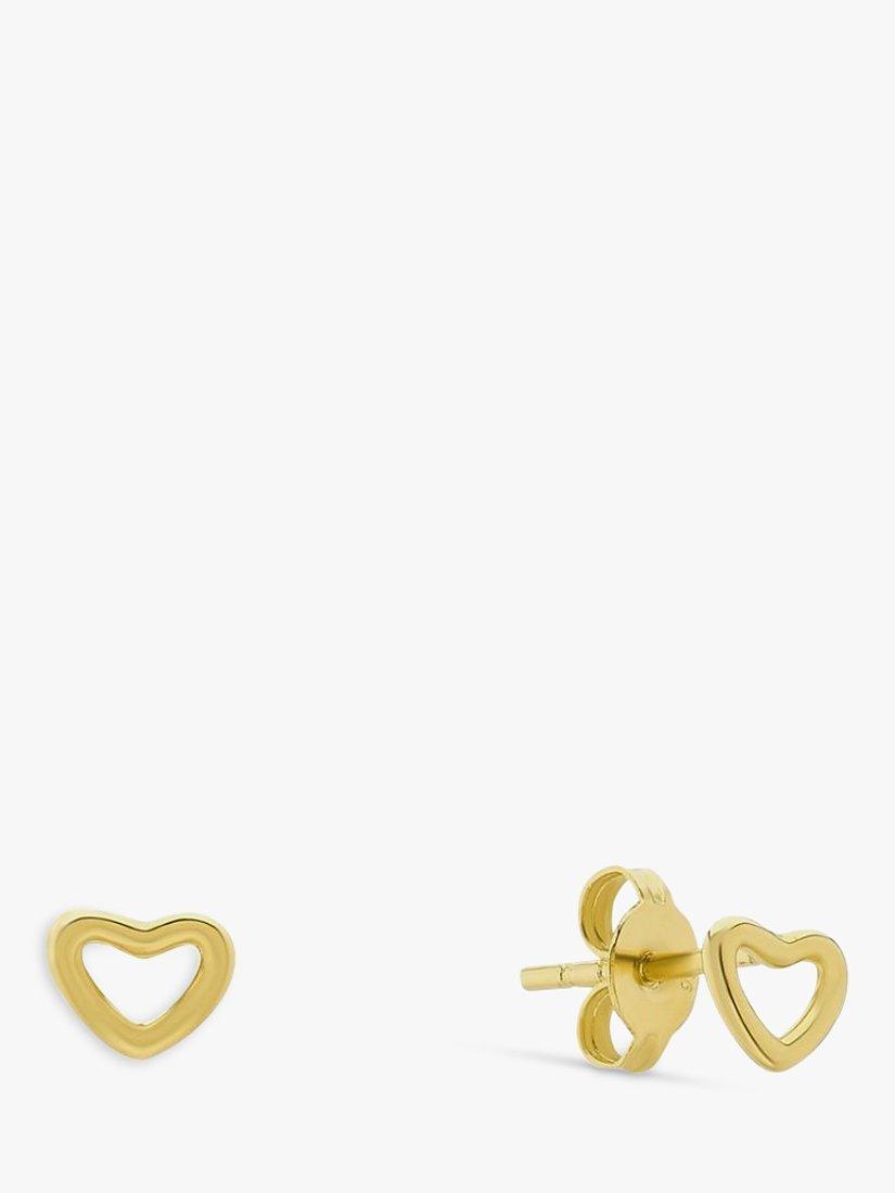Product image 1 of 4, which shows Auree Verona Love Heart Stud Earrings, Gold