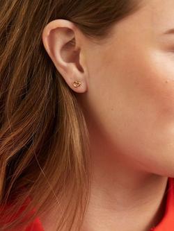 Auree Verona Love Heart Stud Earrings - view 2, Gold