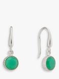 Auree Barcelona Birthstone Sterling Silver Drop Earrings, Chrysoprase - May