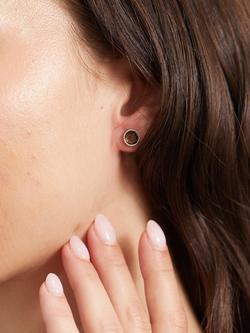 Auree Barcelona Birthstone Sterling Silver Stud Earrings - view 2, Smokey Quartz - November