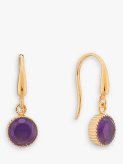 Auree Barcelona Birthstone Gold Vermeil Drop Earrings, Amethyst - February