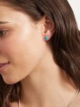 Auree Barcelona Birthstone Sterling Silver Stud Earrings, Turqouise - December