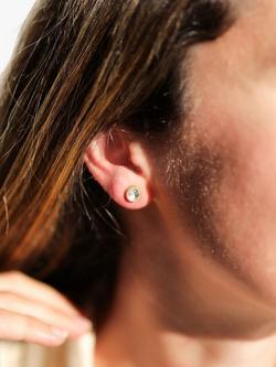 Auree Barcelona Birthstone Gold Vermeil Stud Earrings - view 2, Green Amethyst - August