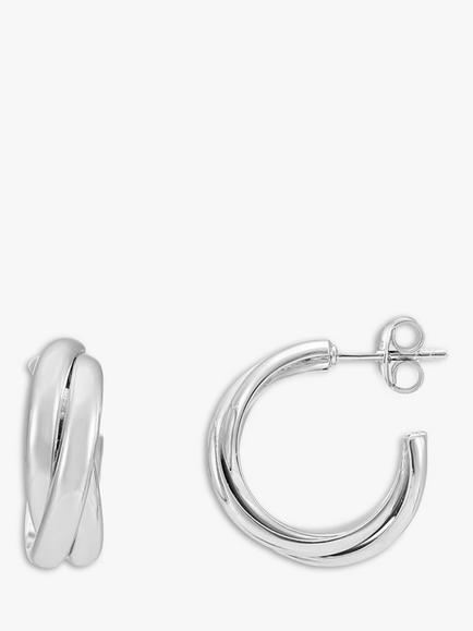Auree Knightsbridge Hoop Earrings, Silver, Silver