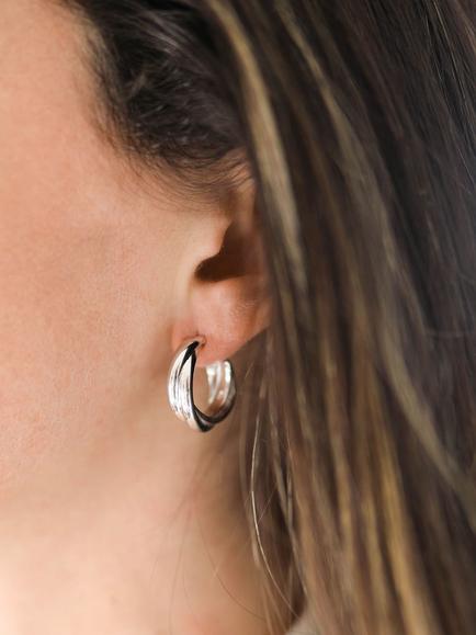 Auree Knightsbridge Hoop Earrings, Silver - view 2, Silver