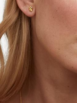 Auree St Ives Nautical Knot Stud Earrings - view 2, Gold