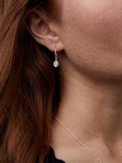 Auree Barcelona Birthstone Sterling Silver Drop Earrings - view 2, Moonstone - June