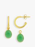 Auree Manhattan Chrysoprase Hoop Earrings, Gold